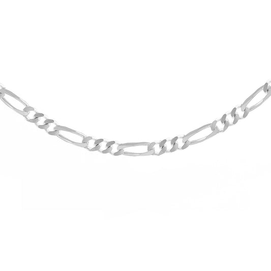 Silver Diamond Cut Figaro Chain Bracelet