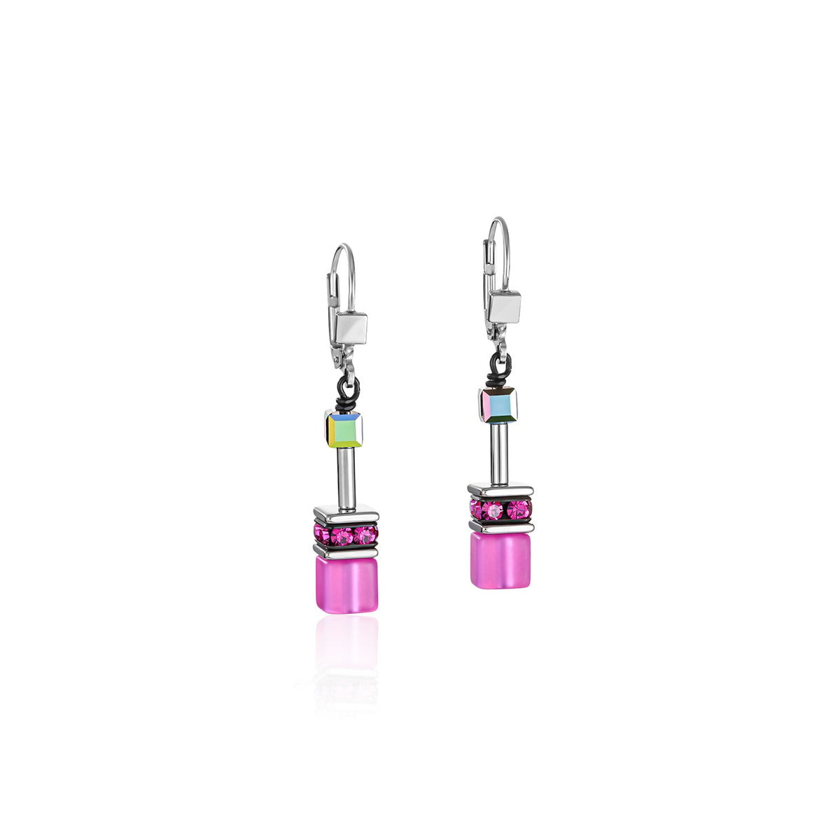 GeoCUBE Earrings pink