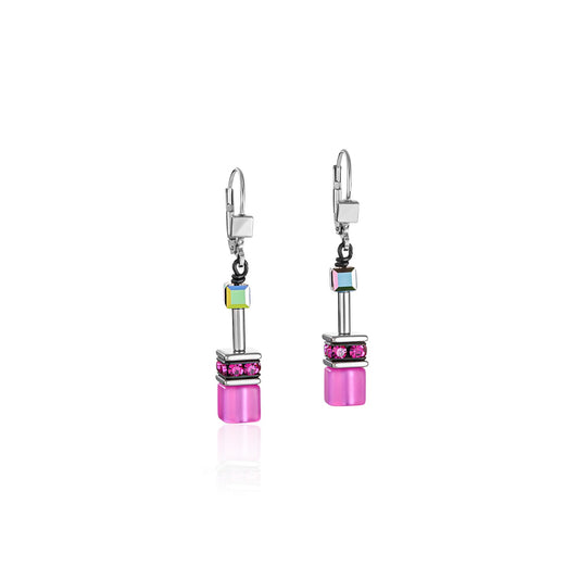 GeoCUBE Earrings pink