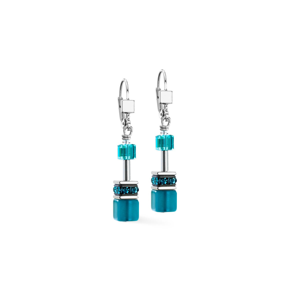 GeoCUBE Iconic Drop Earrings Multicolor Boho Gold