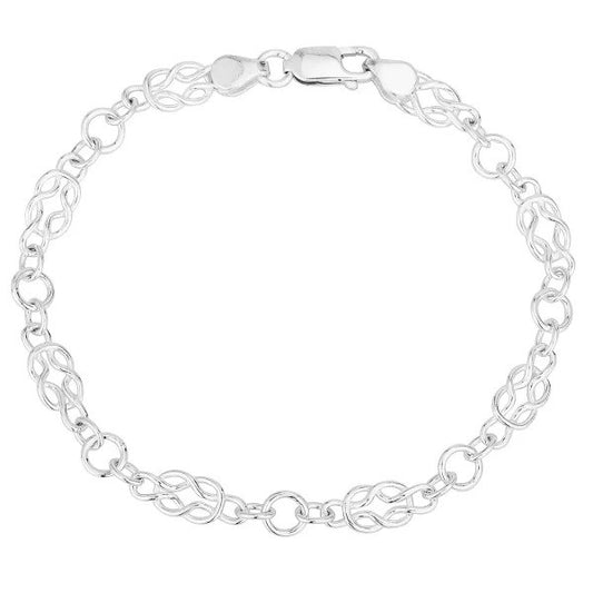 Sterling Silver Handmade Celtic Chain Bracelet.
