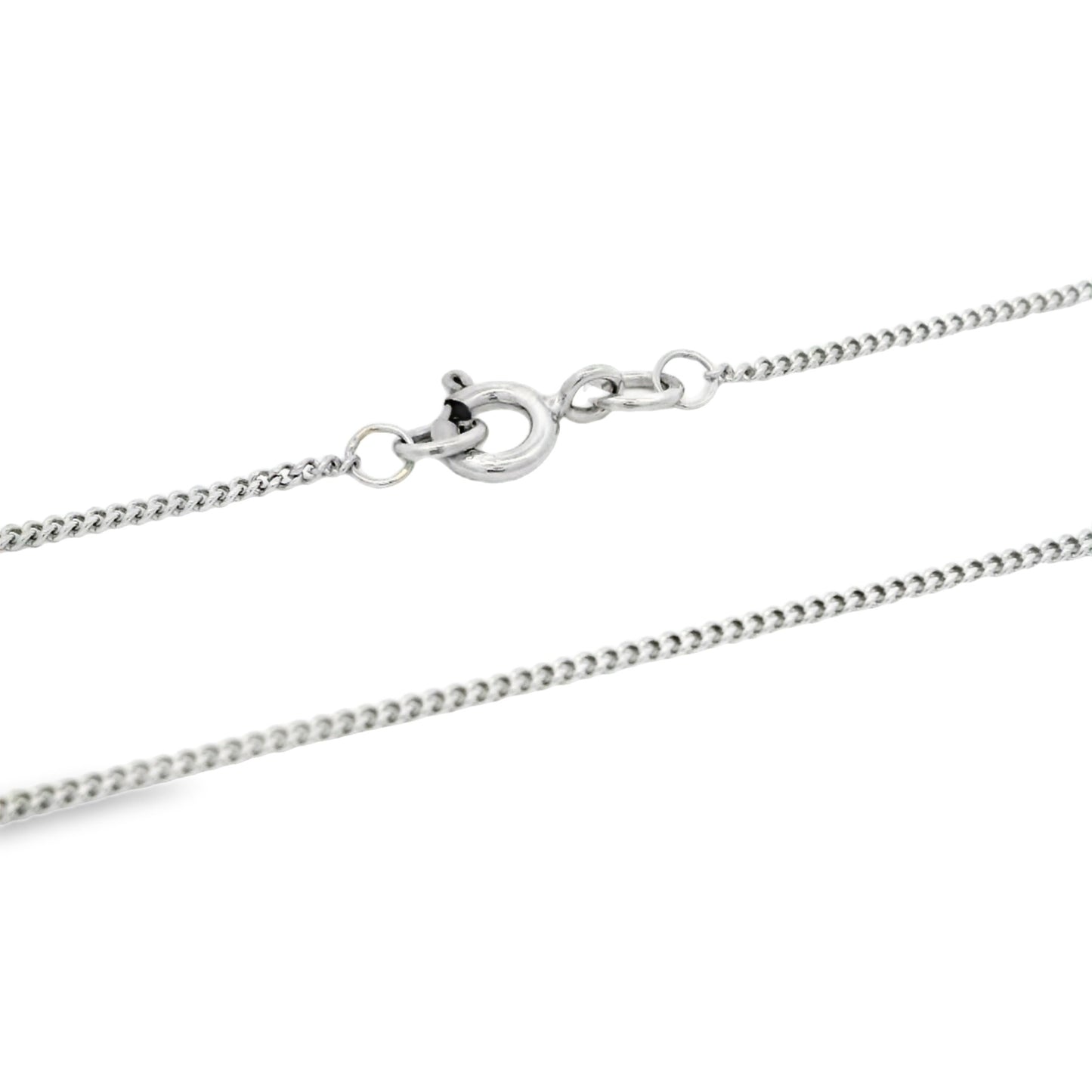 18" 9ct White Gold 1.2mm Curb Chain