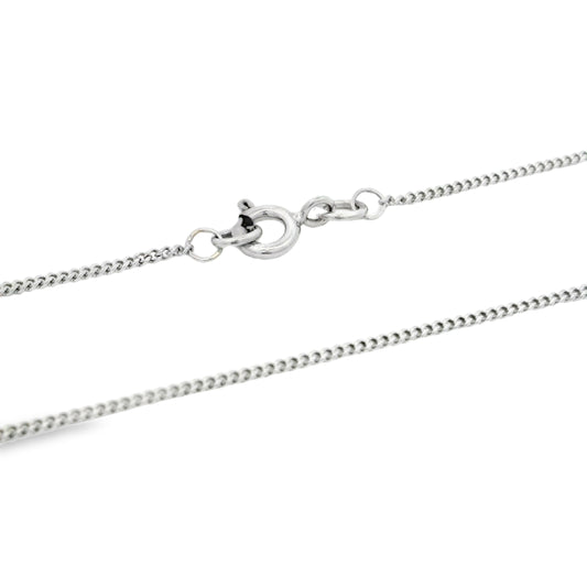 18" 9ct White Gold 1.2mm Curb Chain