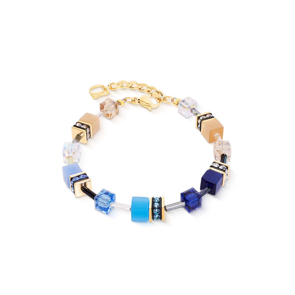 GeoCUBE Iconic Bracelet Azure Glow Gold Colour