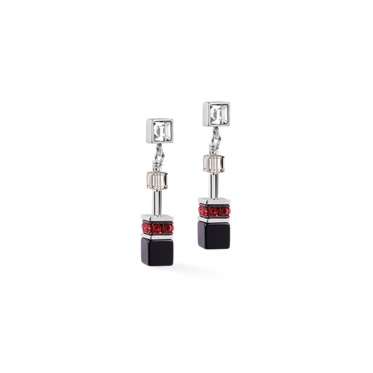 GeoCUBE Iconic Wave Stud Earrings Urban Silver Colour