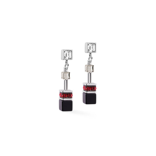 GeoCUBE Iconic Wave Stud Earrings Urban Silver Colour