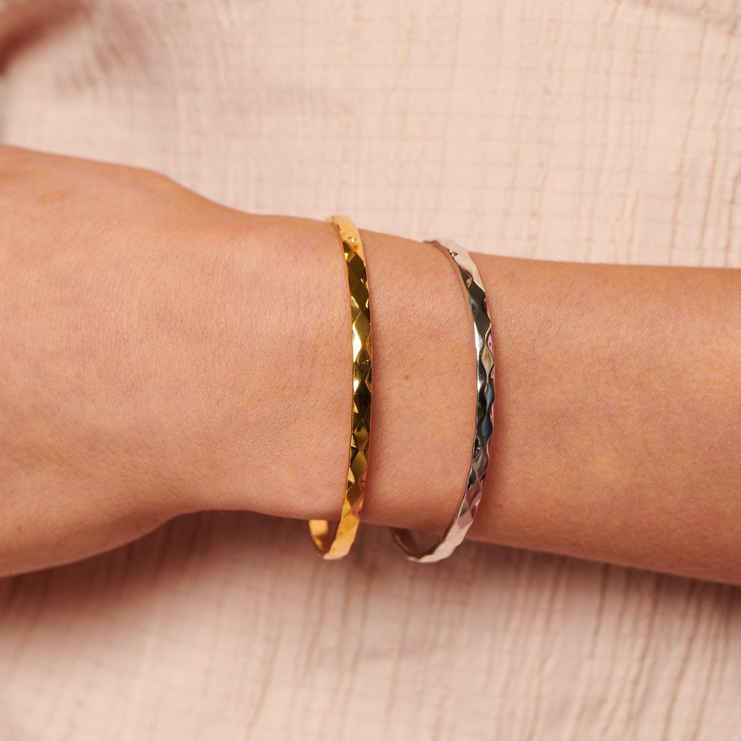 Silver Harlequin Cuff Bangle