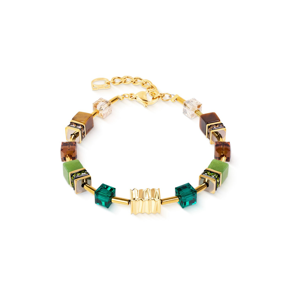 GeoCUBE Iconic Wave Bracelet Forest Gold Colour