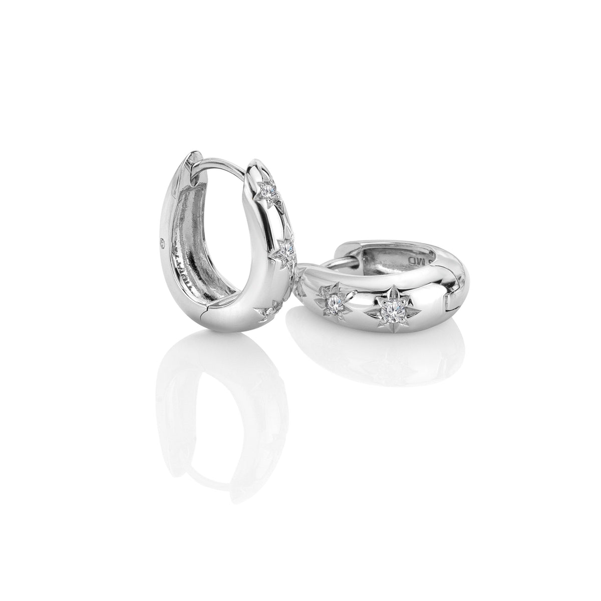 Silver White Topaz Hoops