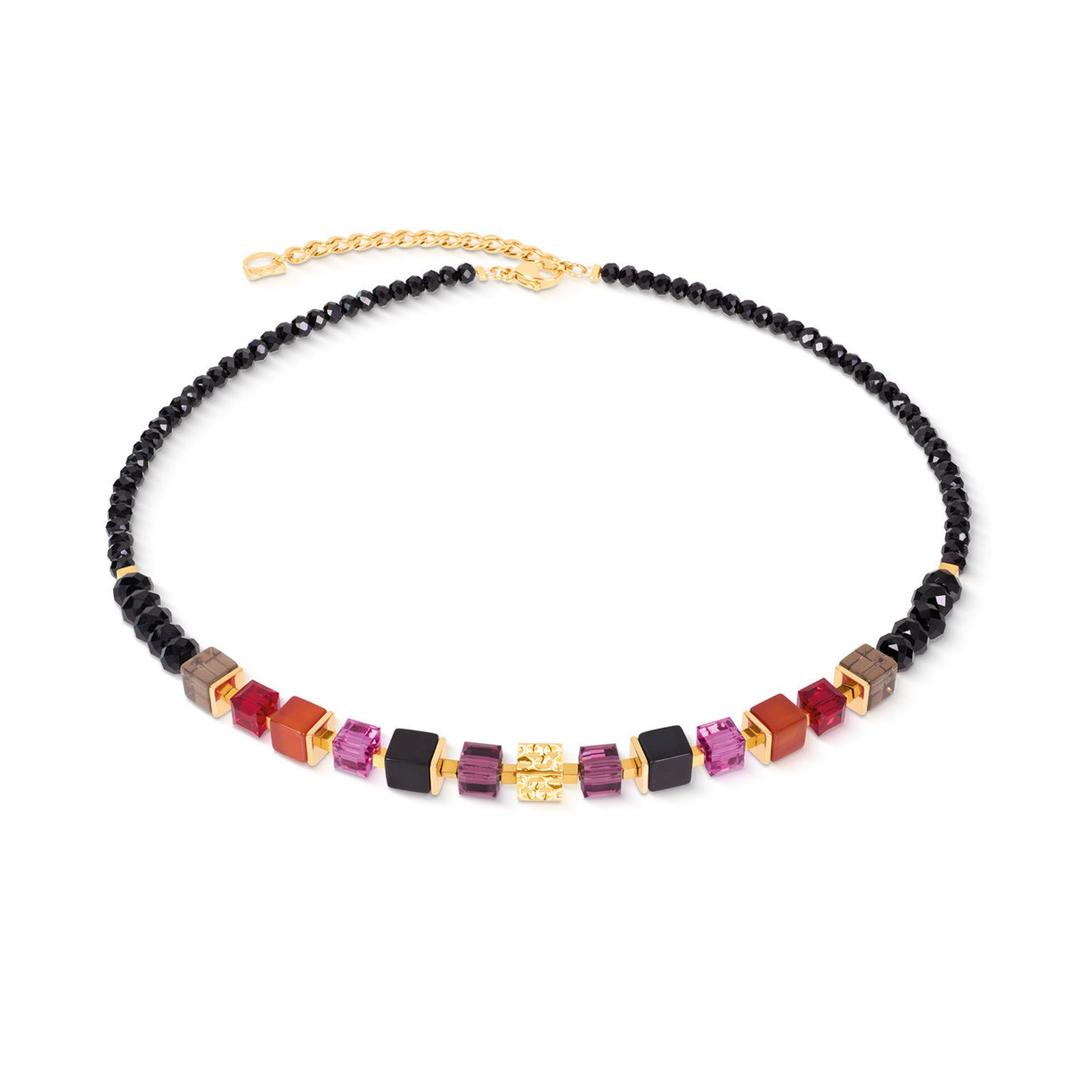 Necklace Cube Mix Precious Berry Gold