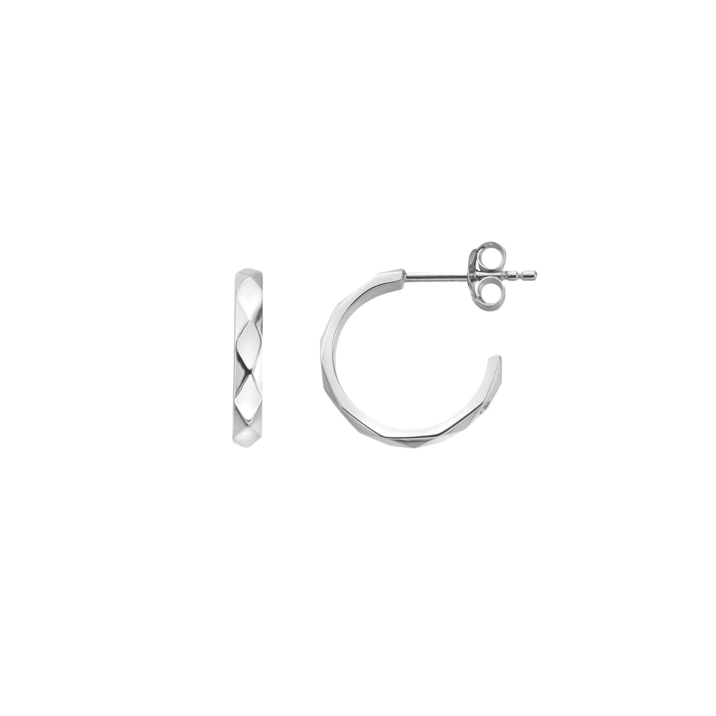 Silver Harlequin Hoop Earrings