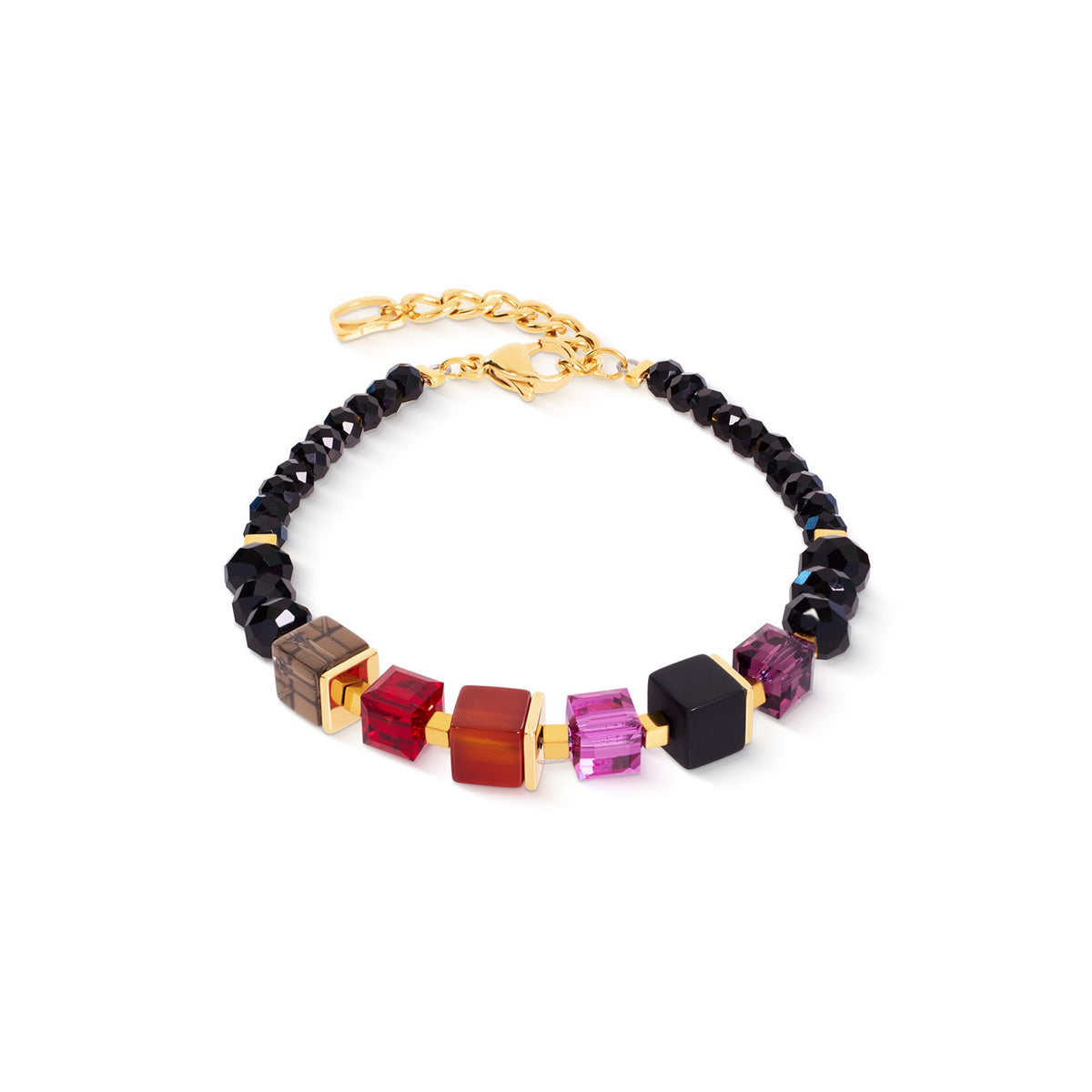 Bracelet Cube Mix Precious Berry Gold Colour