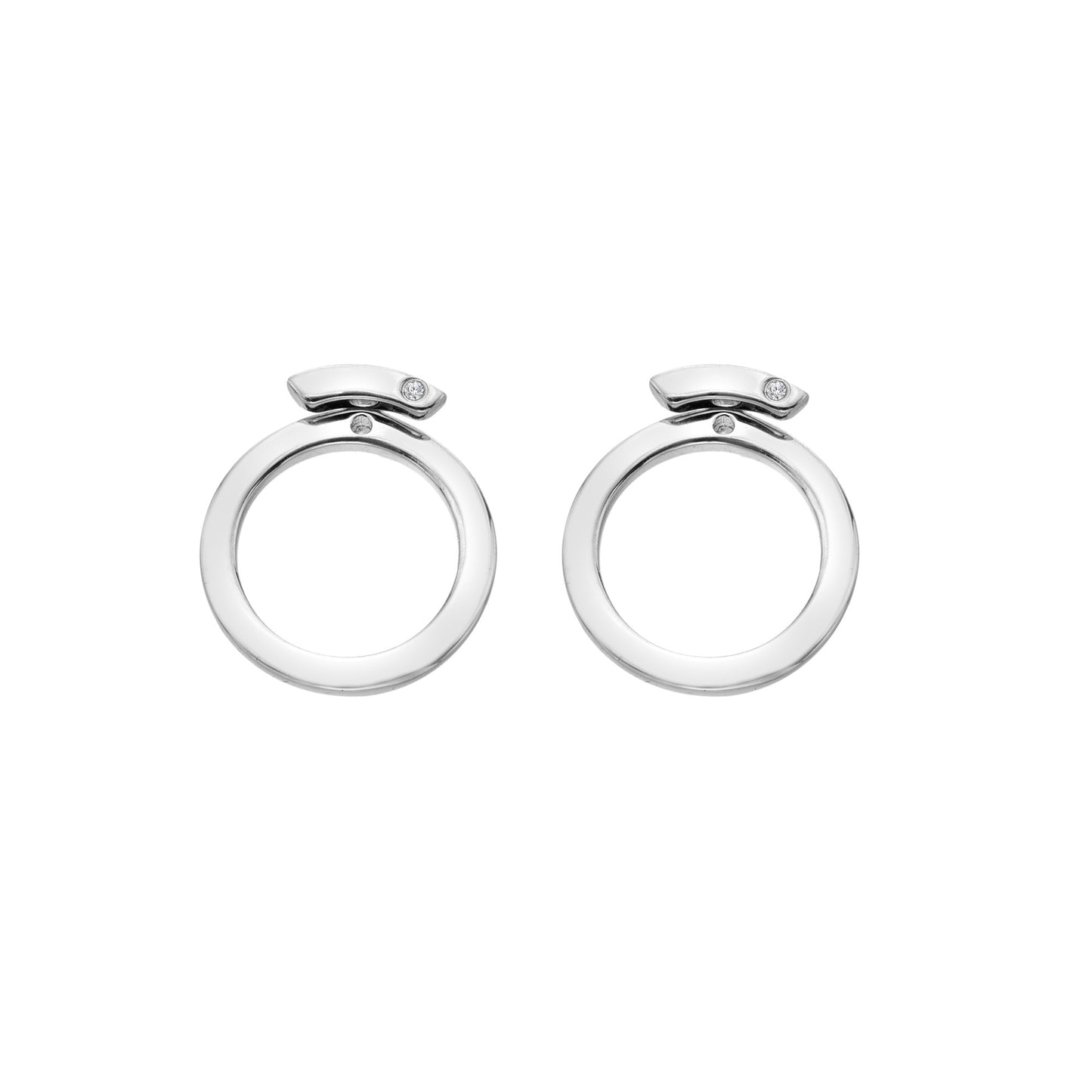 Silver Circle Paired Earrings