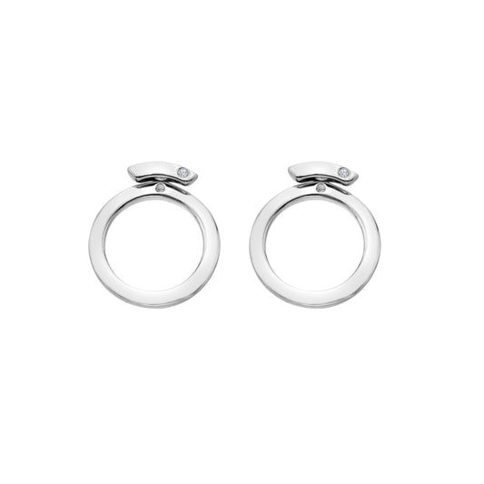 Silver Circle Paired Earrings