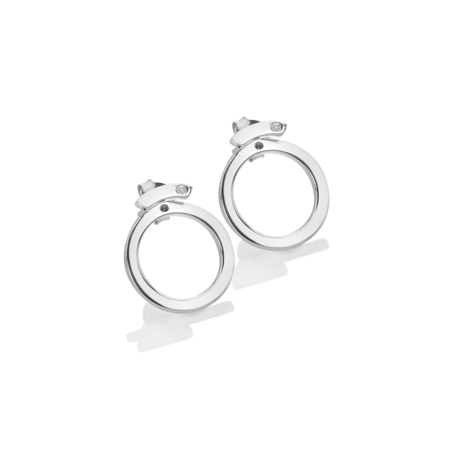 Silver Circle Paired Earrings