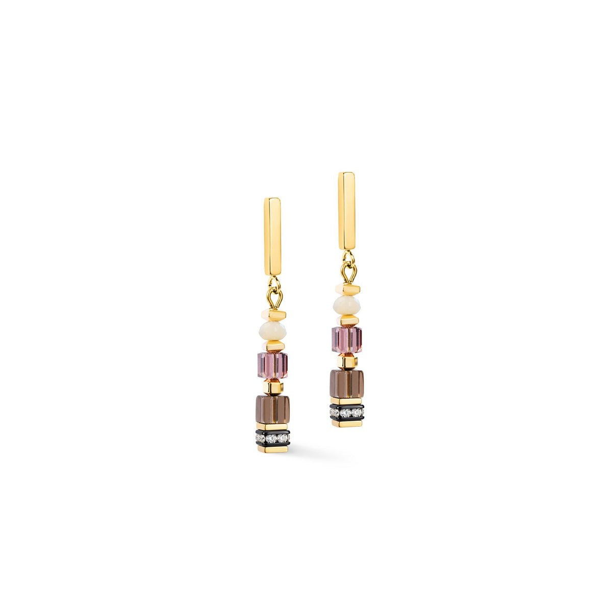 GeoCUBE Precious Grace Earrings Rose Smoke