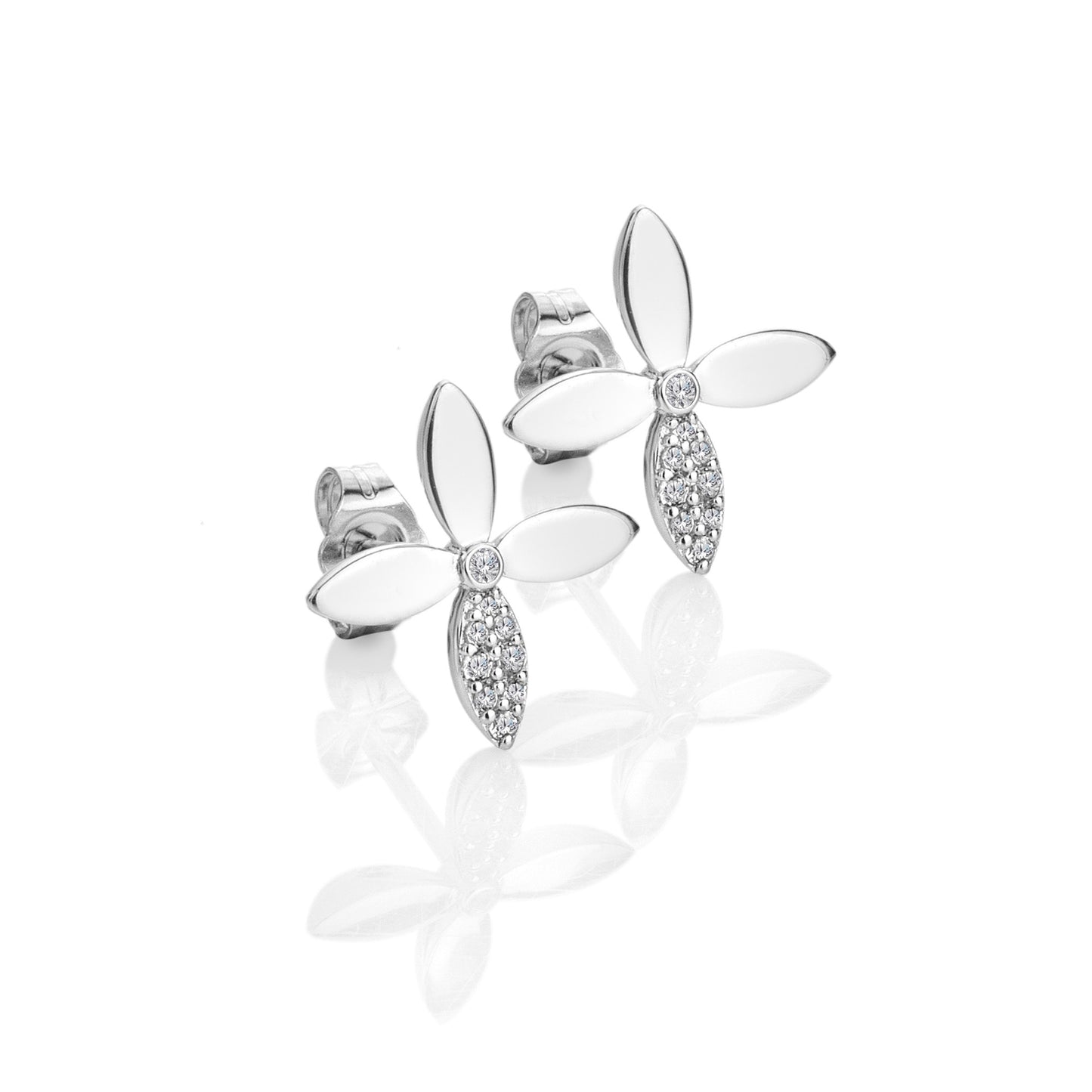 Silver Eden Flower Stud Earrings