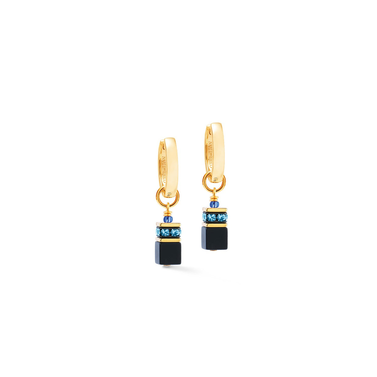 GeoCUBE Precious Classic Hoop Earrings Midnight Blue