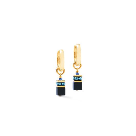 GeoCUBE Precious Classic Hoop Earrings Midnight Blue