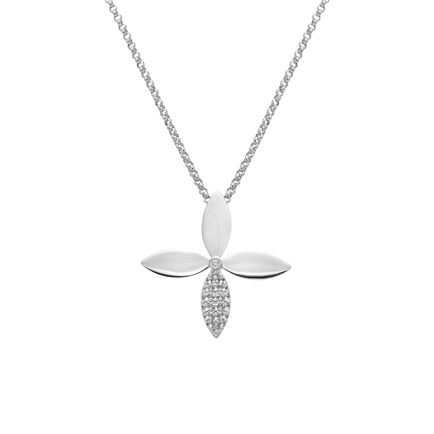 Silver Eden Flower Pendant with Chain