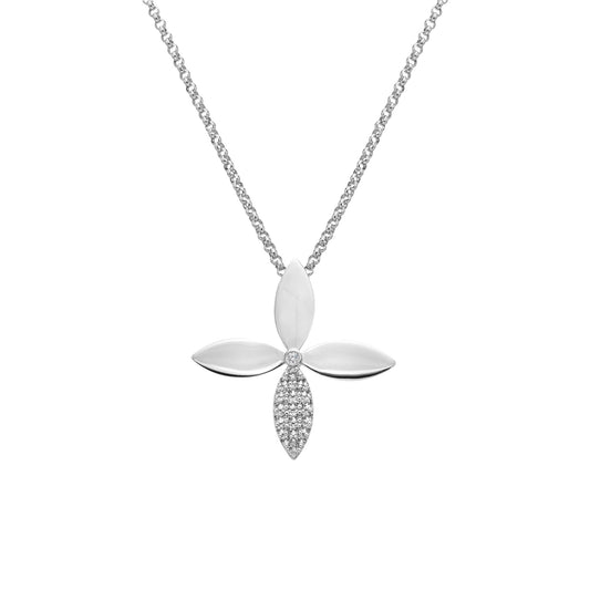 Silver Eden Flower Pendant with Chain