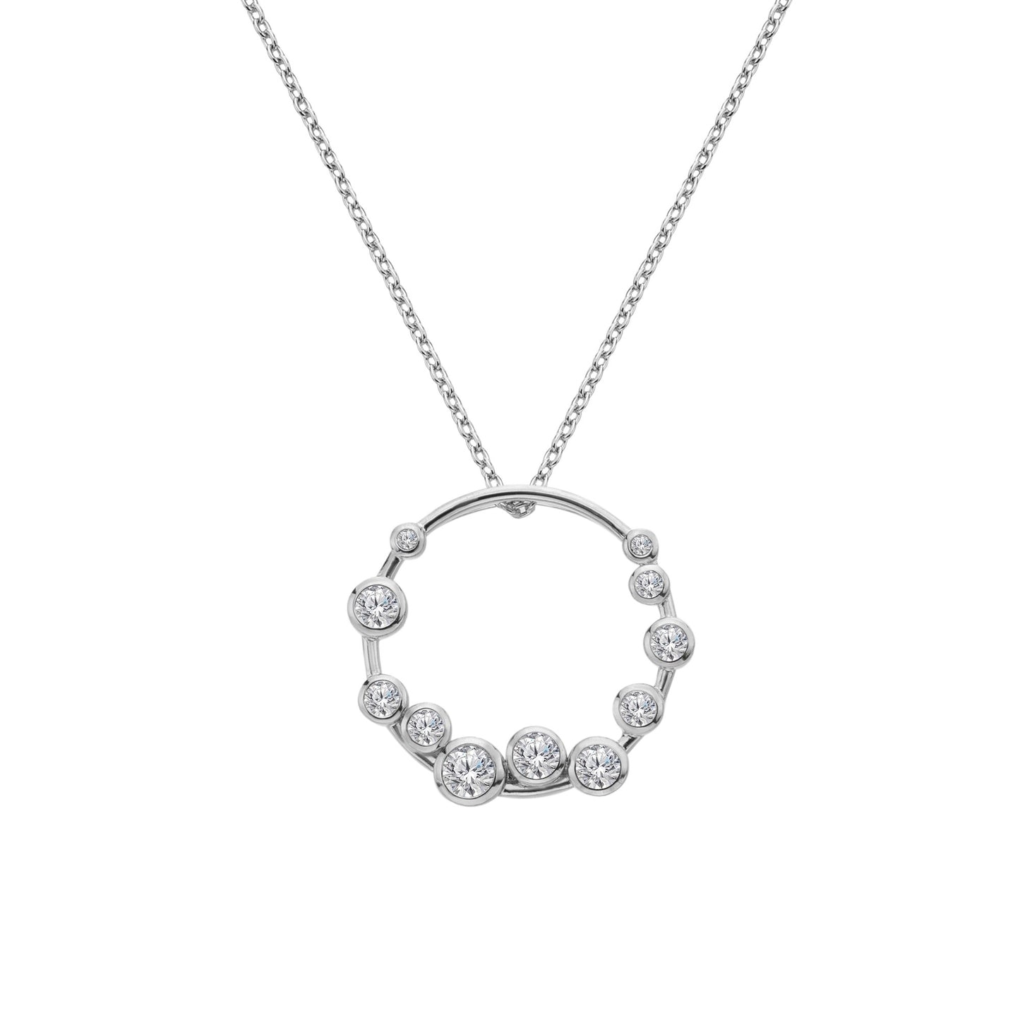 Silver Wreath Bubble Pendant with Chain