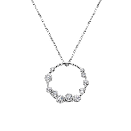 Silver Wreath Bubble Pendant with Chain