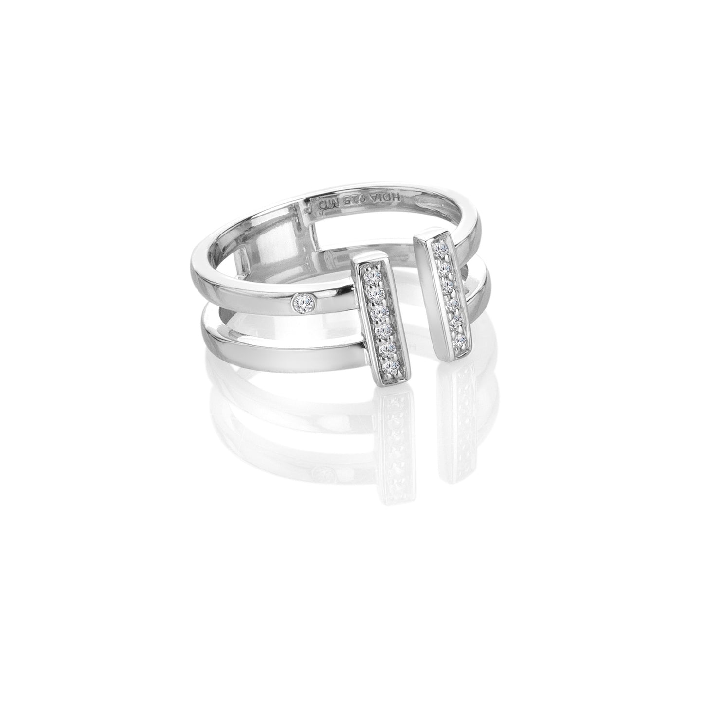 Silver Double T-Bar Ring