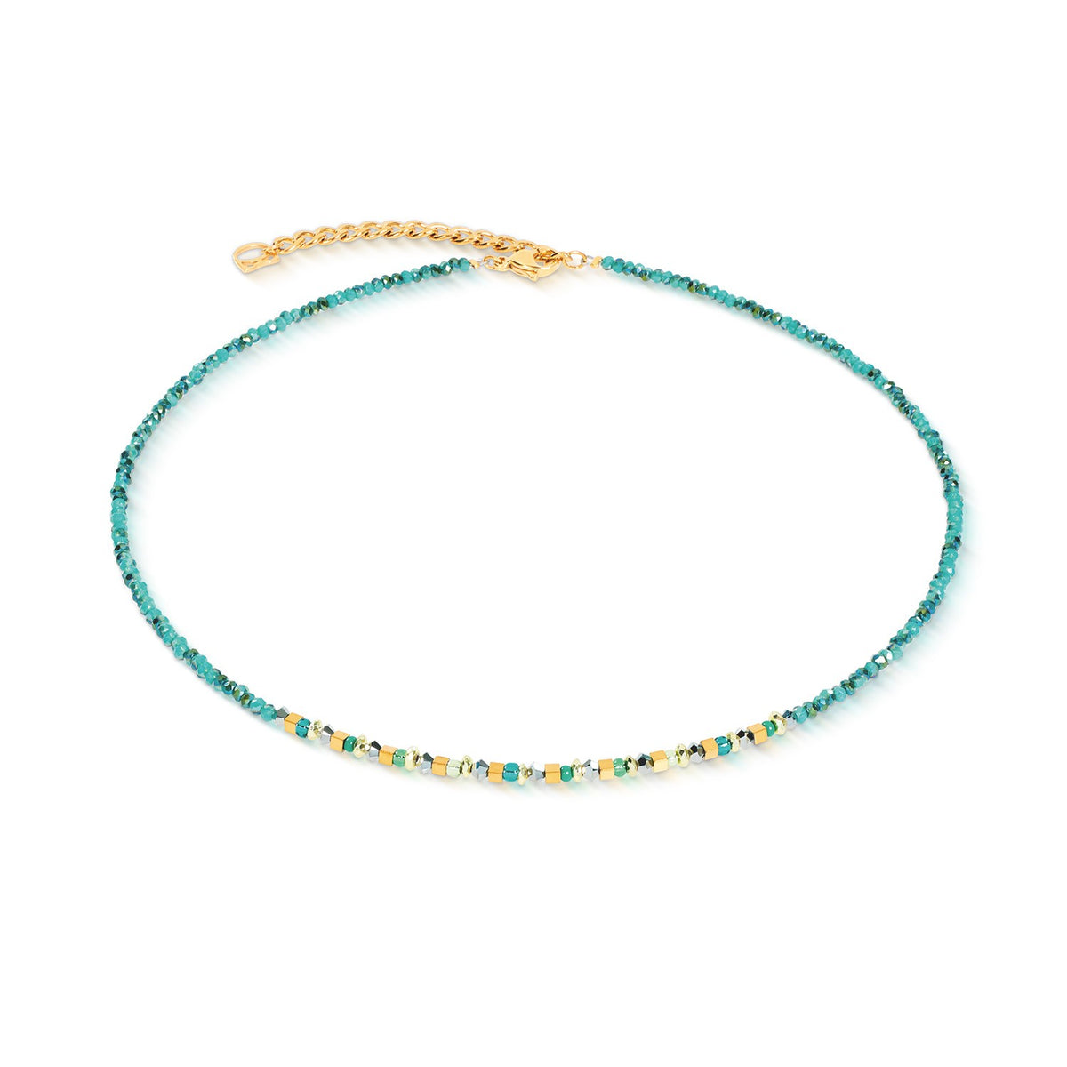 Necklace Golden Whisper green-gold plated