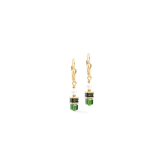 Earrings Sparkling Princess goldplate-emerald green