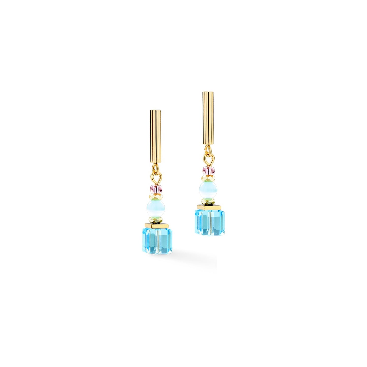 Earrings Cube Aura pastel gold