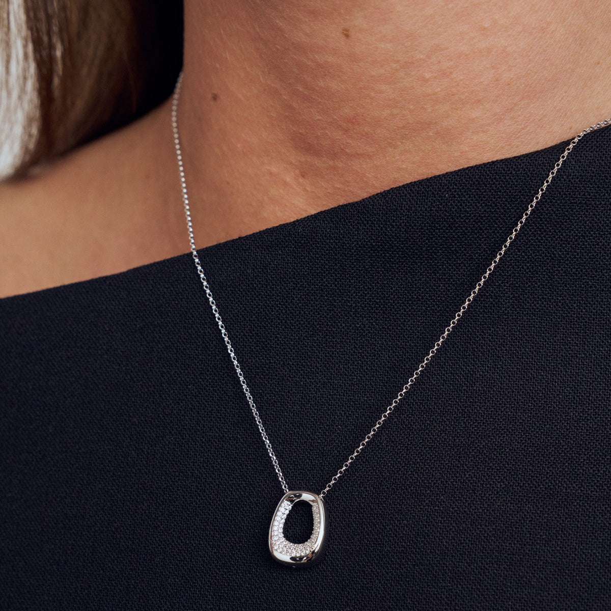 Borsa Piccolo Stone Set Pendant with Chain