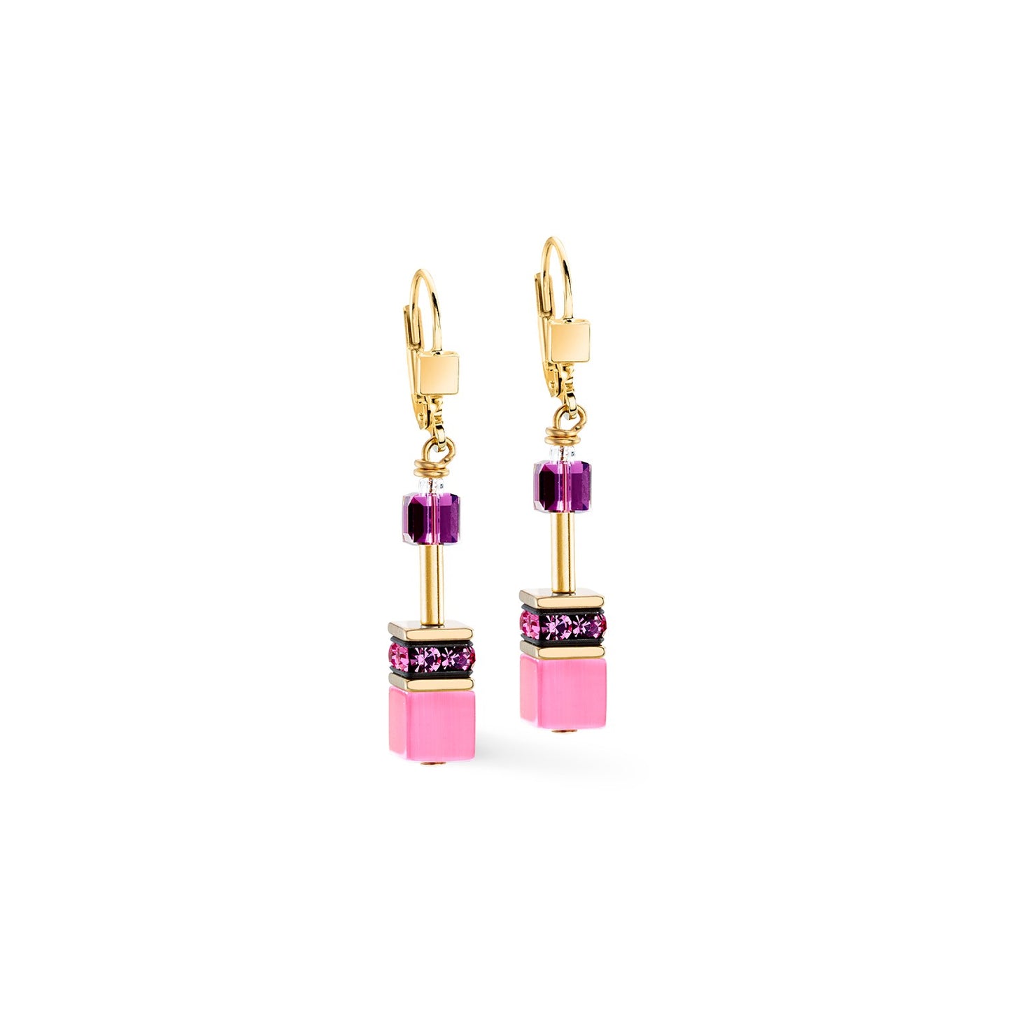 GeoCUBE Earrings pink