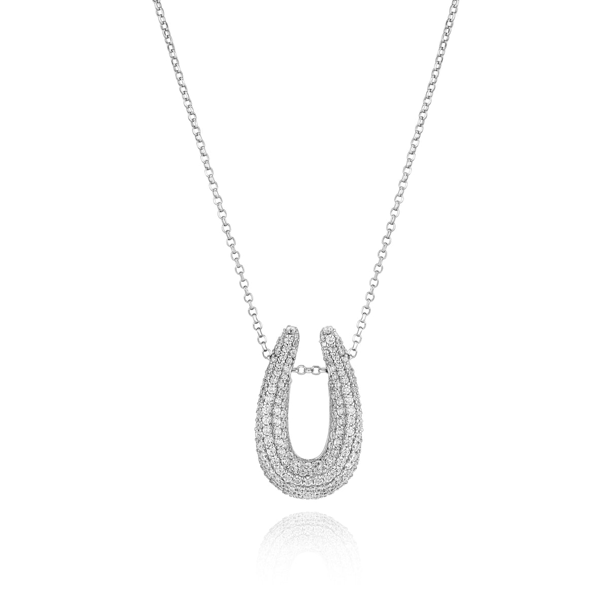Goccia Pavrus Stone Set Pendant with Chain