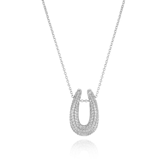 Goccia Pavrus Stone Set Pendant with Chain