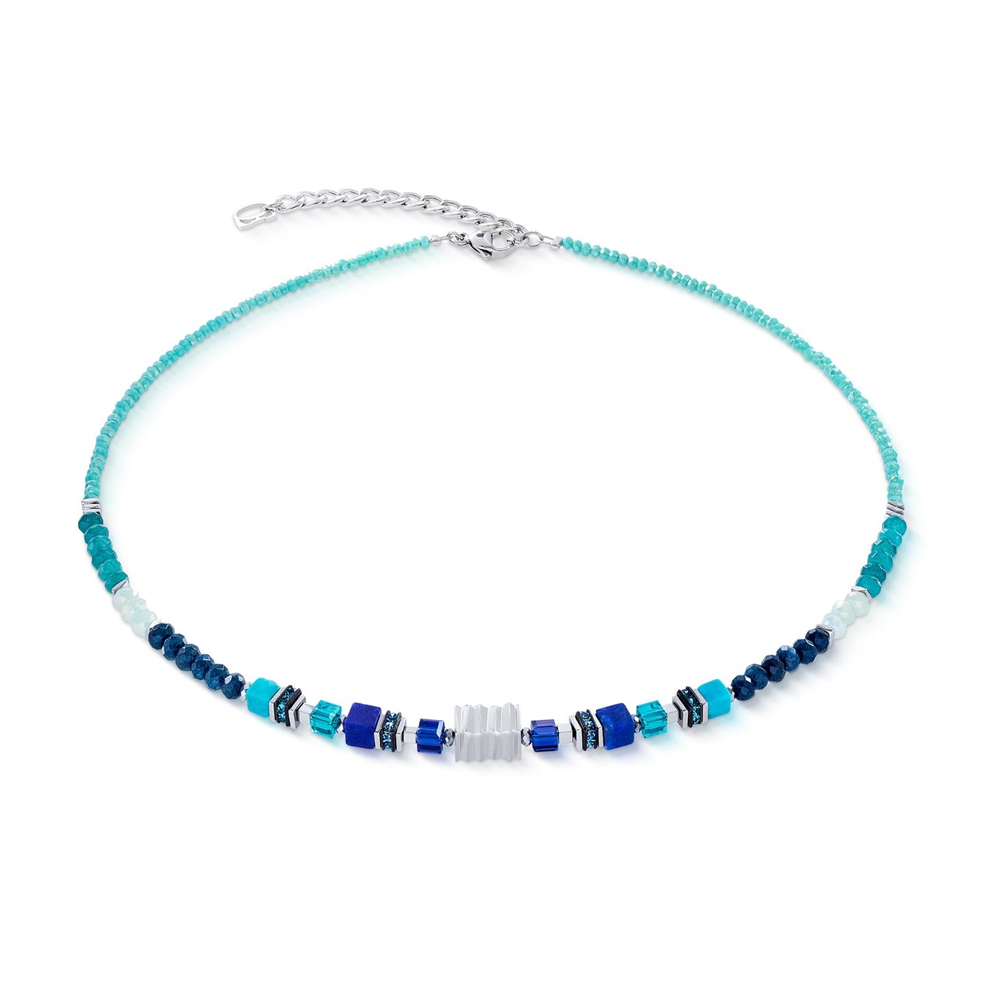 Necklace Wave Precious Flow silver-teal
