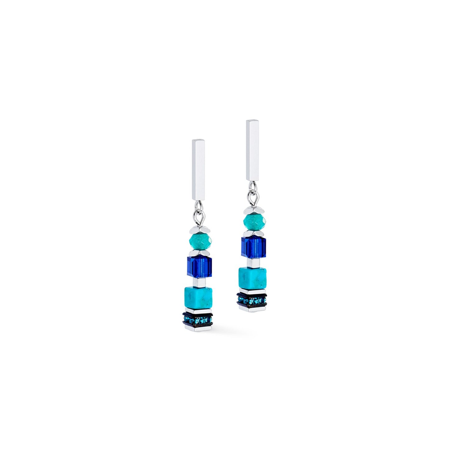 Earrings Wave Precious Flow silver-teal