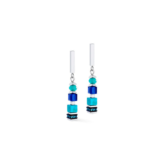 Earrings Wave Precious Flow silver-teal