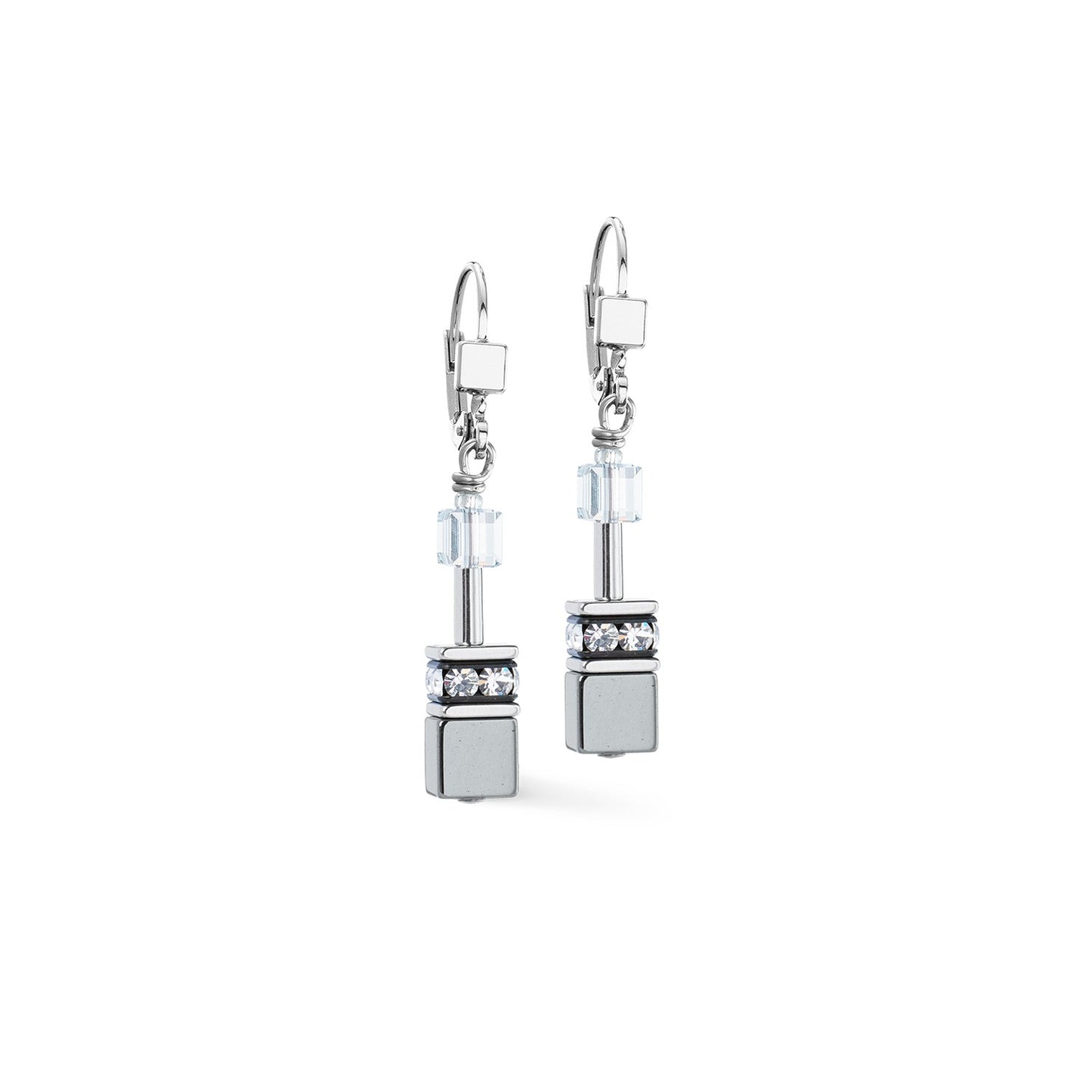GeoCUBE earrings platinum