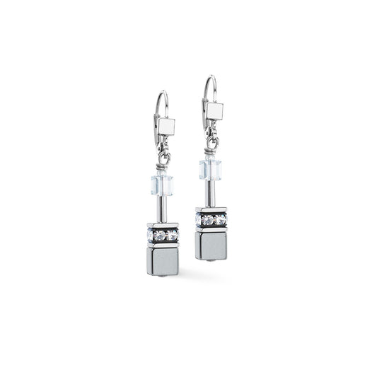 GeoCUBE earrings platinum