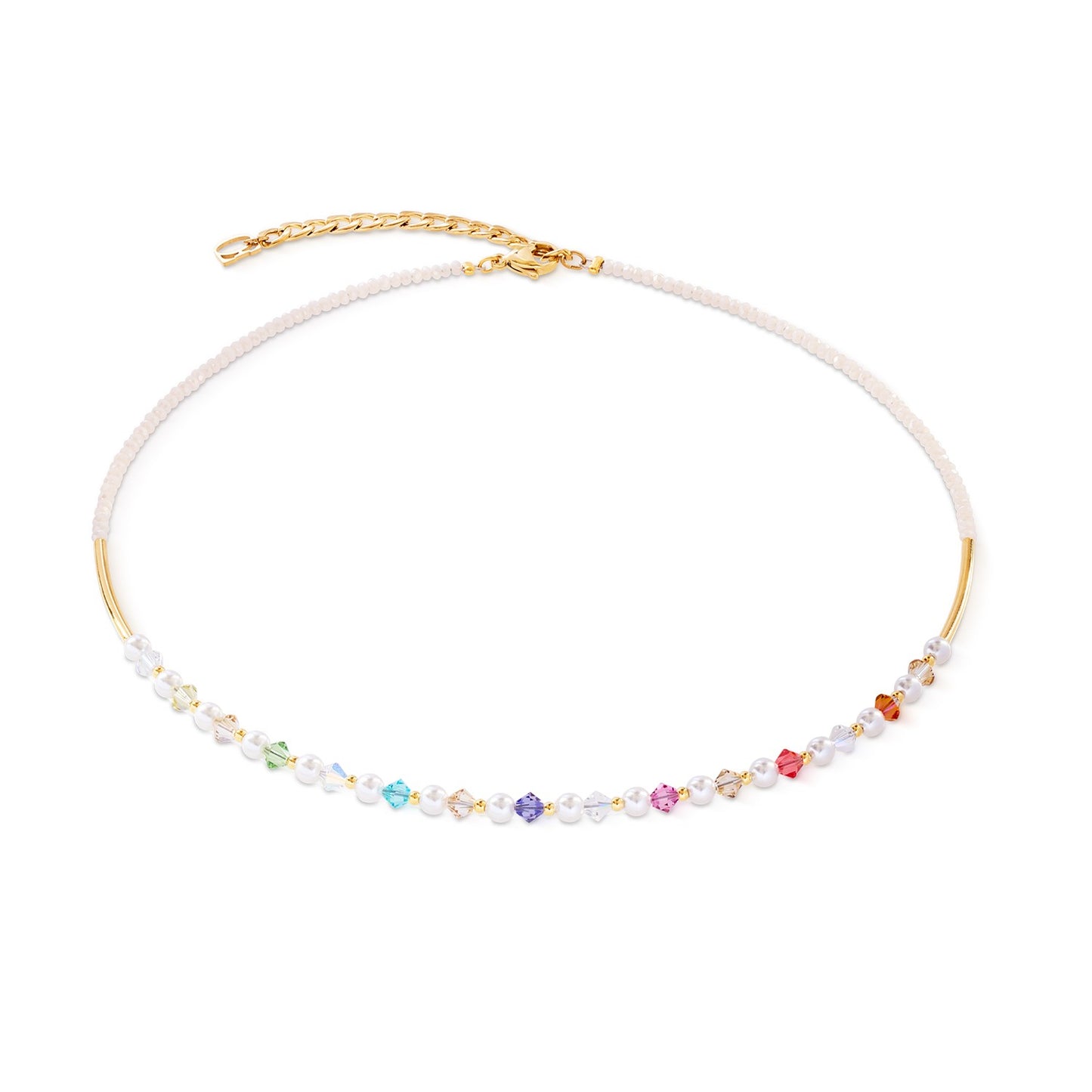 Princess Pearls necklace gold rainbow