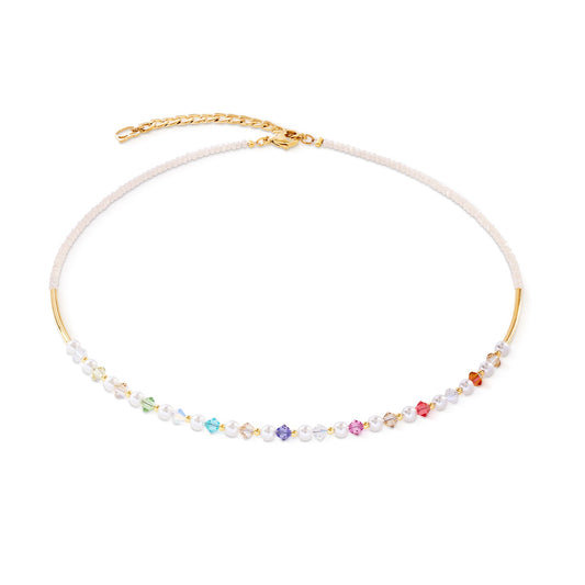 Princess Pearls necklace gold rainbow