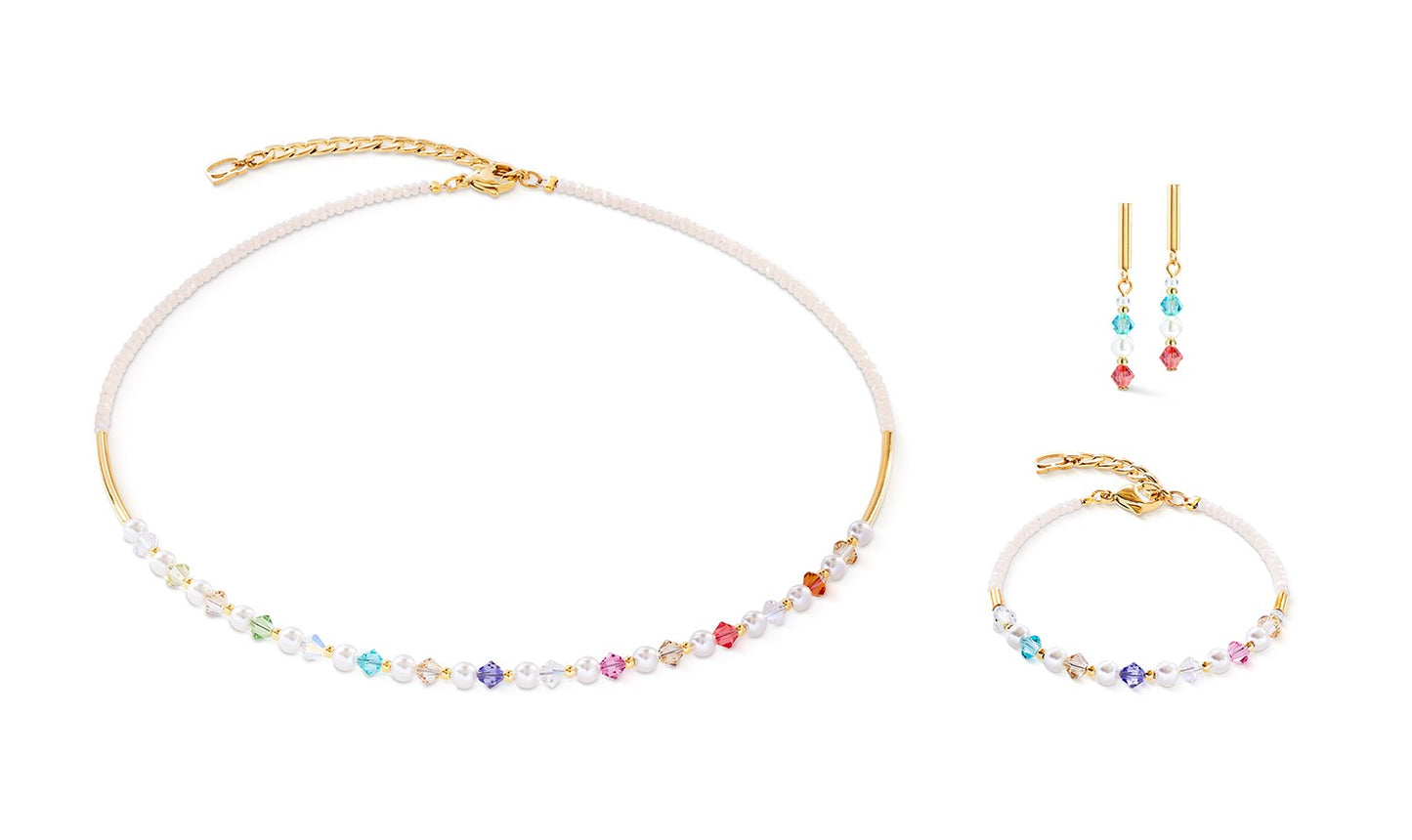 Princess Pearls earrings gold rainbow