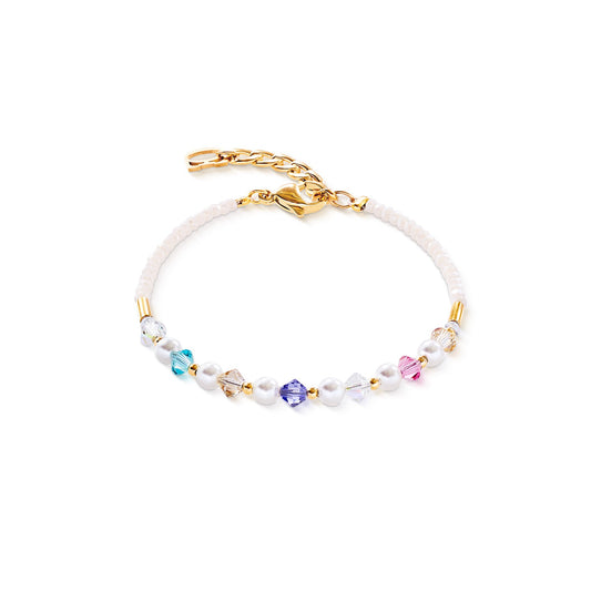 Princess Pearls bracelet gold rainbow