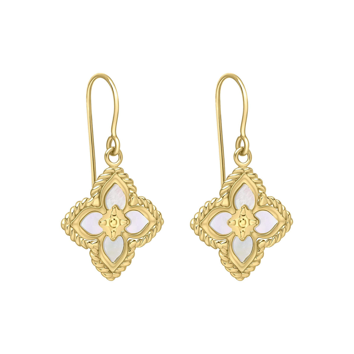Mother of Pearl Flower Hook Earrings