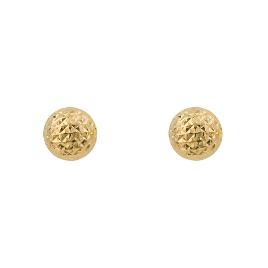 9ct Yellow Gold Textured Ball Studs