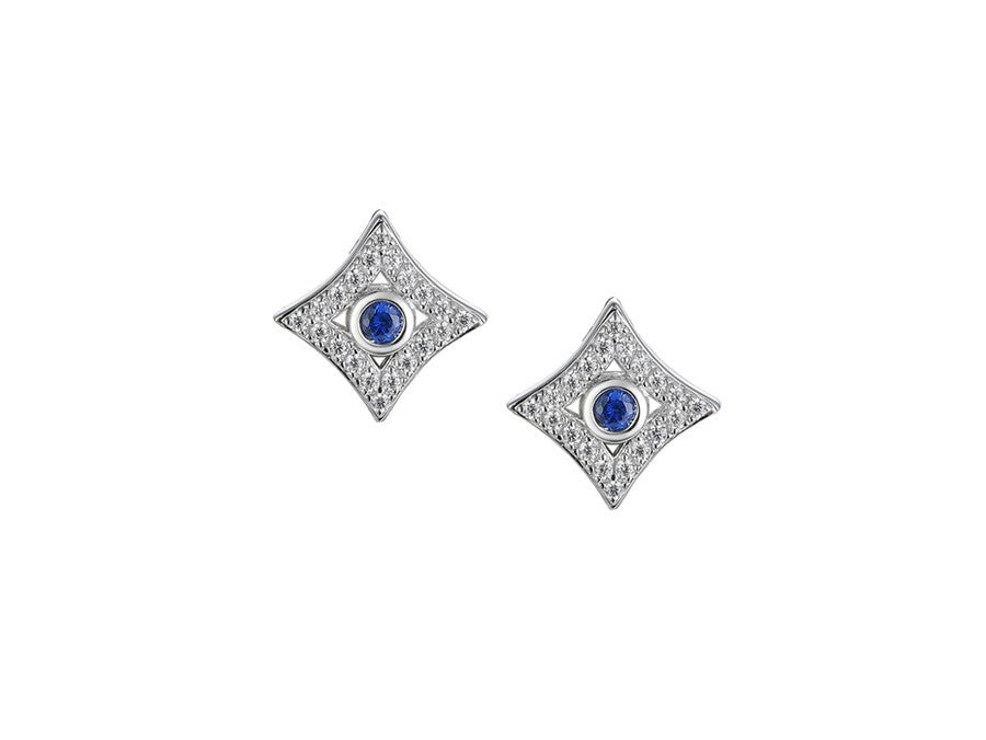 Sapphire Star Bright Earrings