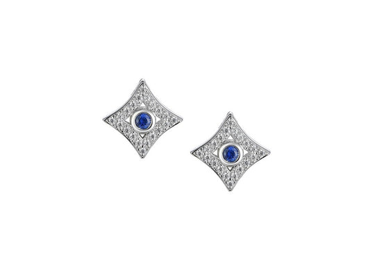 Sapphire Star Bright Earrings