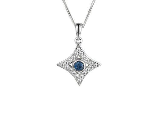 Sapphire Star Bright Pendant with Chain