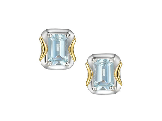 Aquamarine Contour Earrings